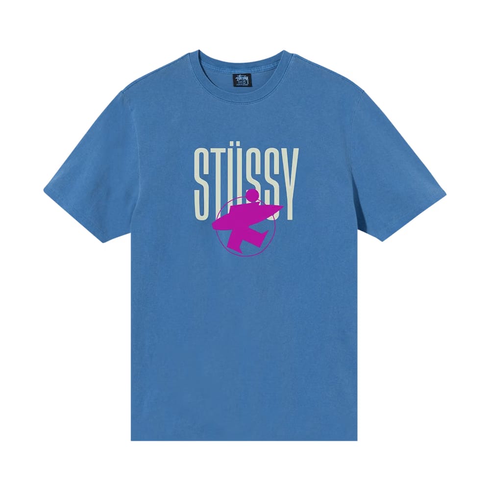 Stussy Surfman Pigment Dye T-Shirt Blue