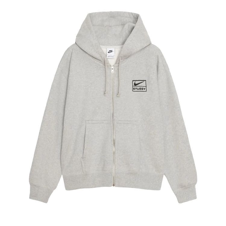 Stussy x Nike Fleece Zip Up Hoodie (Asia Sizing) Grey