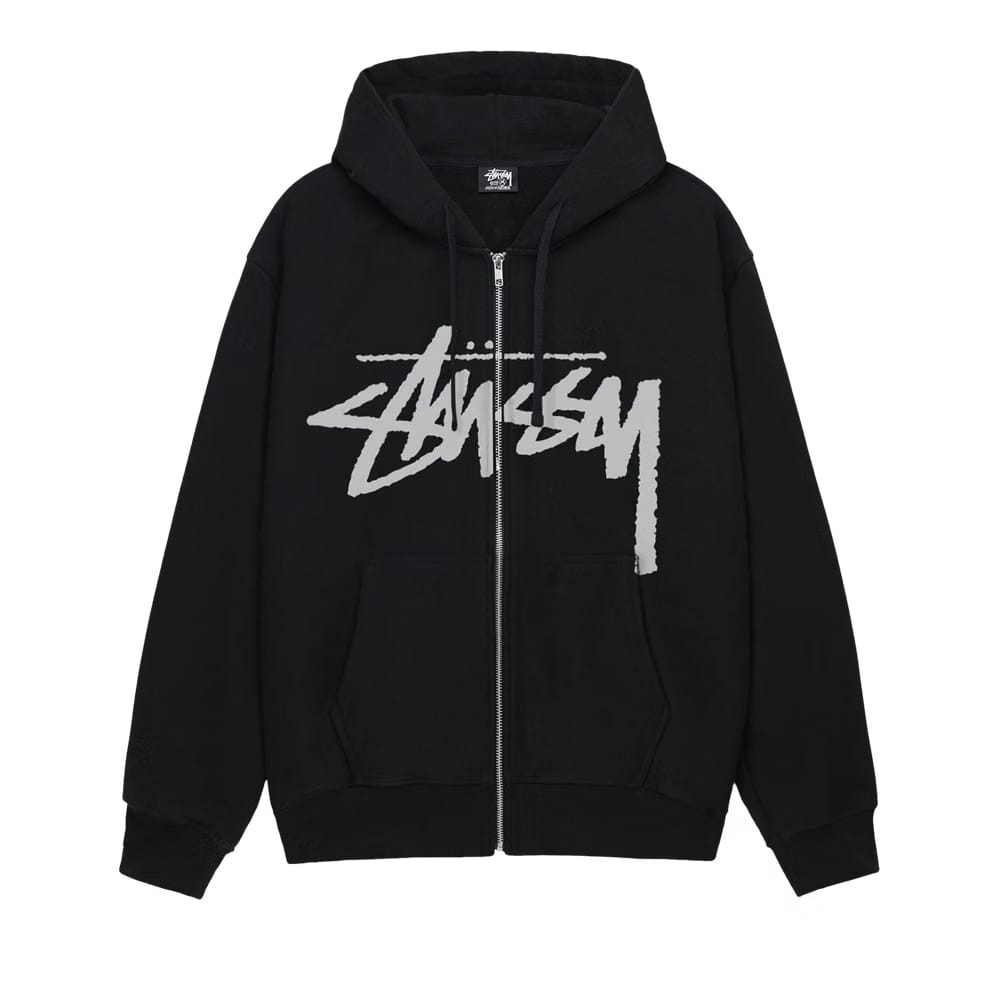 Stussy Stock Zip Hoodie Black