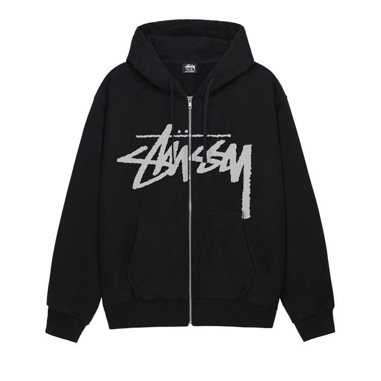 Stussy Stock Zip Hoodie Black