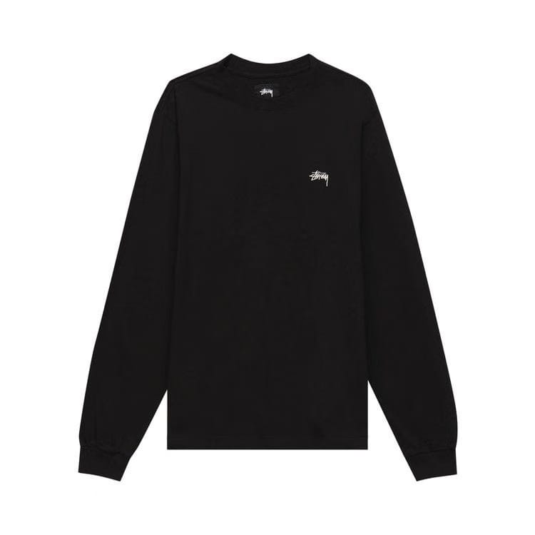 Stussy Stock Logo Long-Sleeve T-Shirt Black