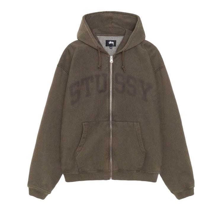 Stussy Faded Graphic Zip Hoodie Olive