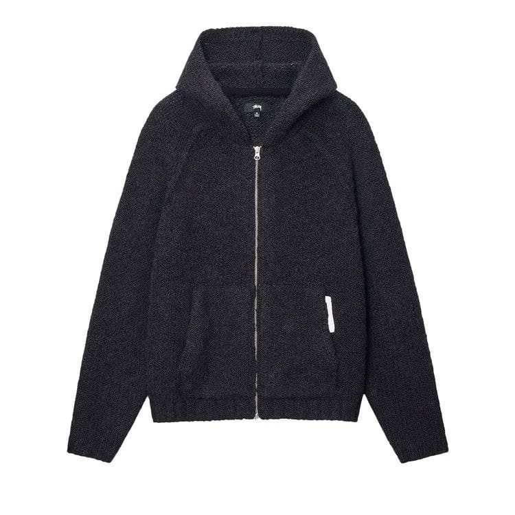 Stussy Chunky Knit Zip Hoodie Black