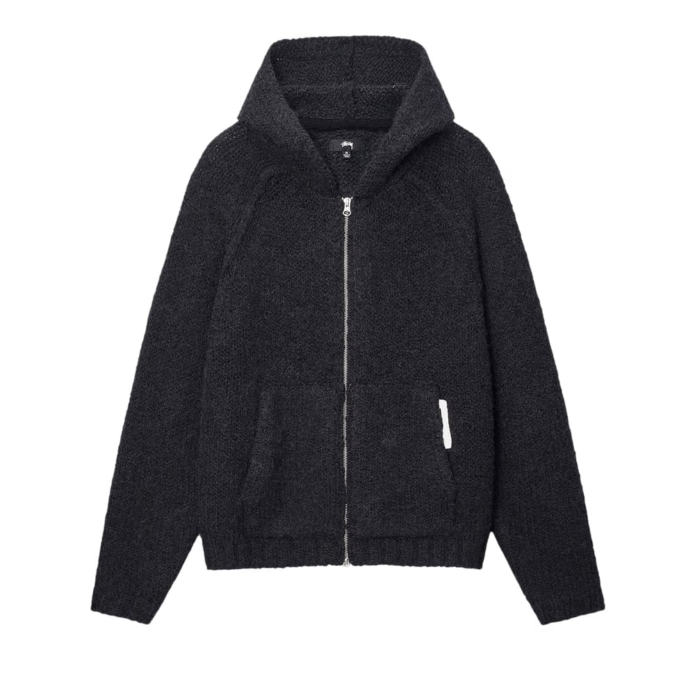 Stussy Chunky Knit Zip Hoodie Black