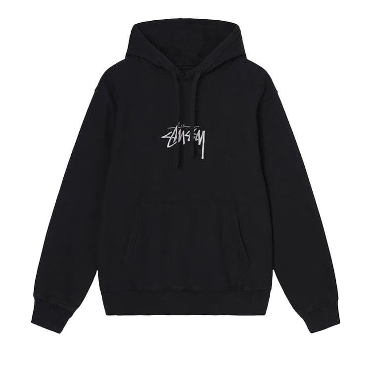 Stussy Stock Logo Appliqué Hood Black