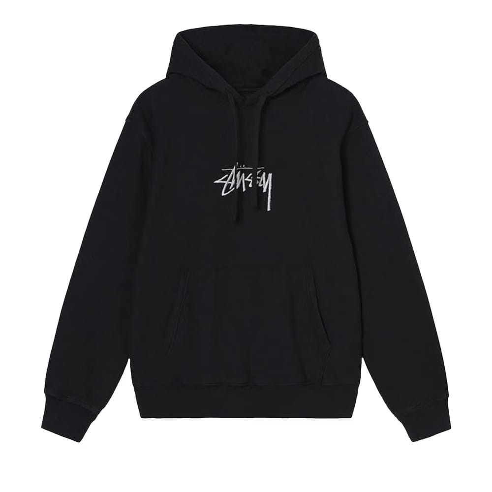 Stussy Stock Logo Appliqué Hood Black