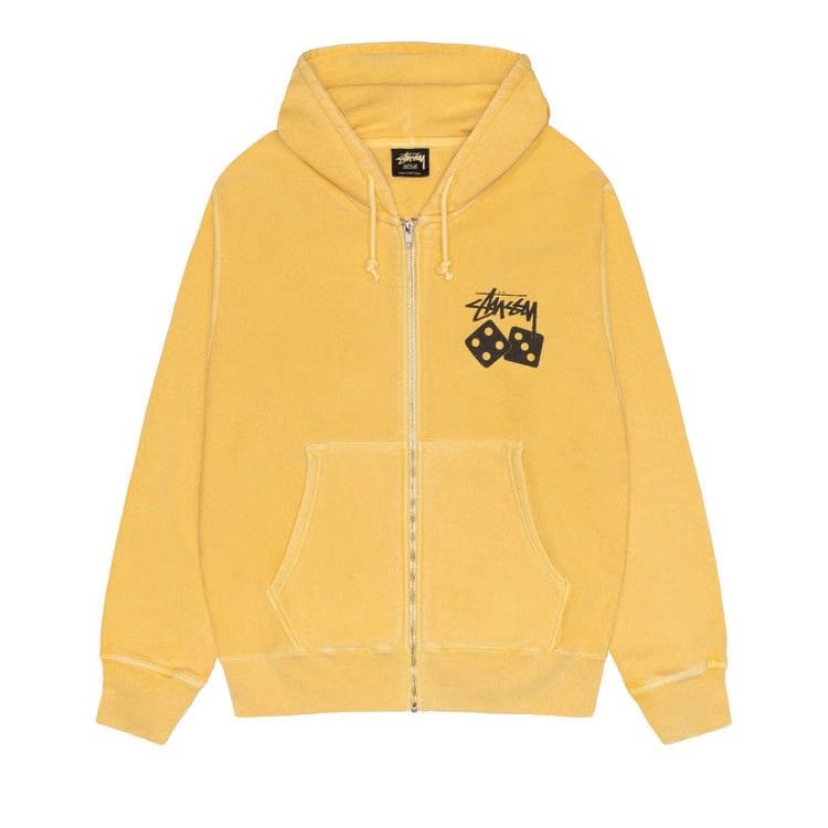 Stussy Dice Zip Hoodie Pigment Dyed Yellow