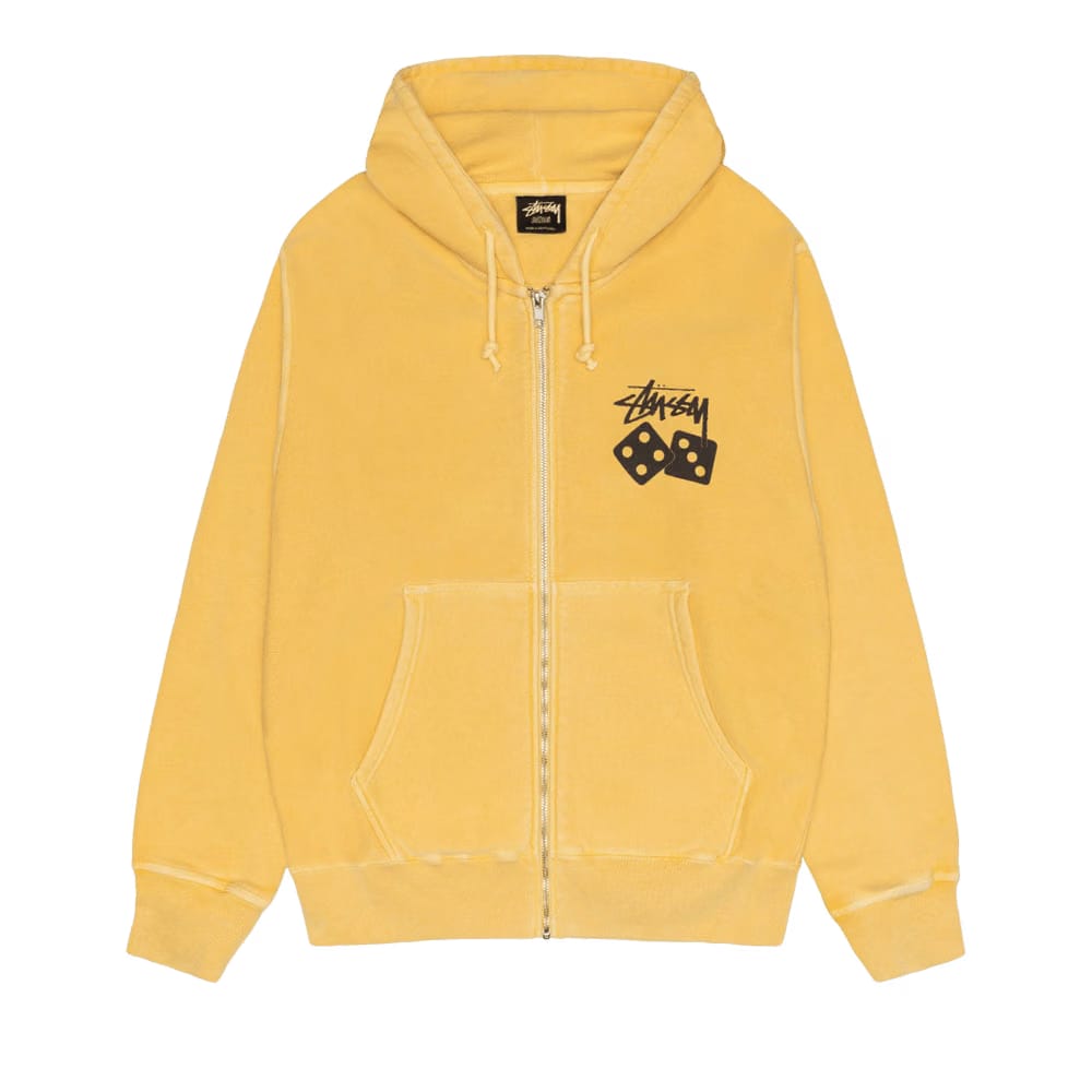 Stussy Dice Zip Hoodie Pigment Dyed Yellow