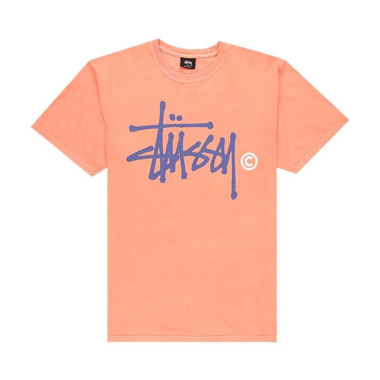 Stussy Basic Logo Pig. Dyed T-Shirt Neon Orange