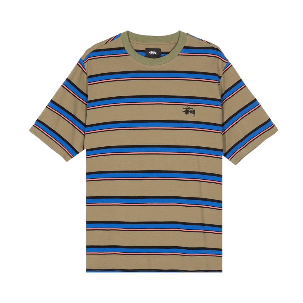 Stussy Harbour Stripe Crew Olive
