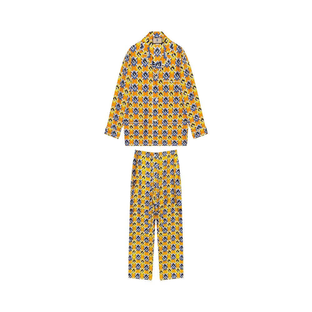 Gucci Geometric G Print Pajama Set Yellow/Multicolor