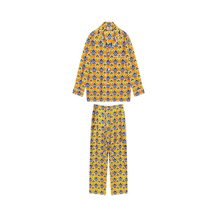Gucci Geometric G Print Pajama Set Yellow/Multicolor