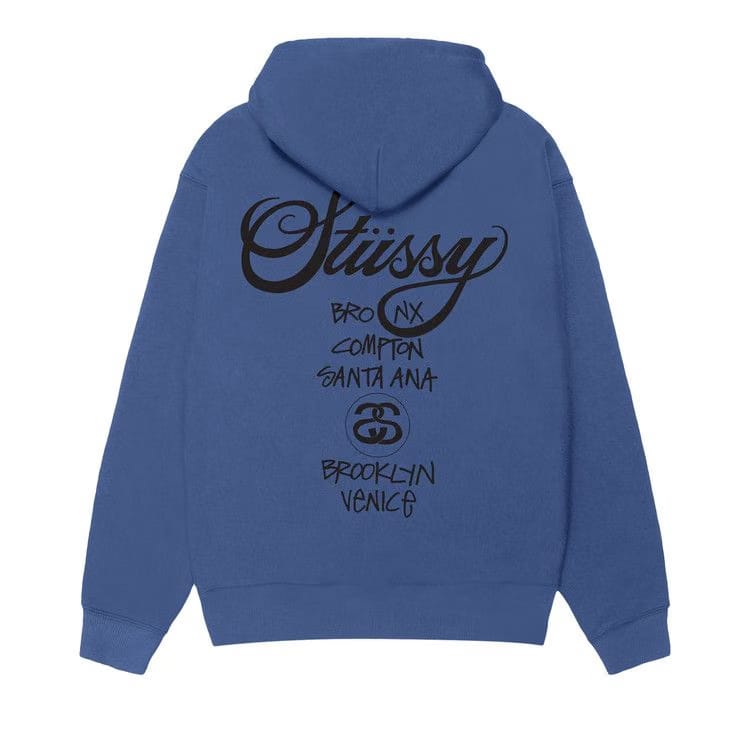 Stussy World Tour Hoodie Blue