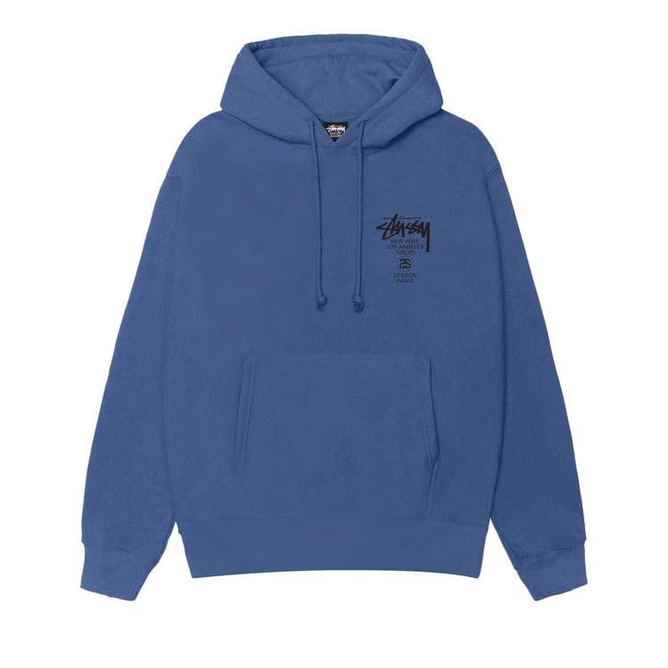 Stussy World Tour Hoodie Blue