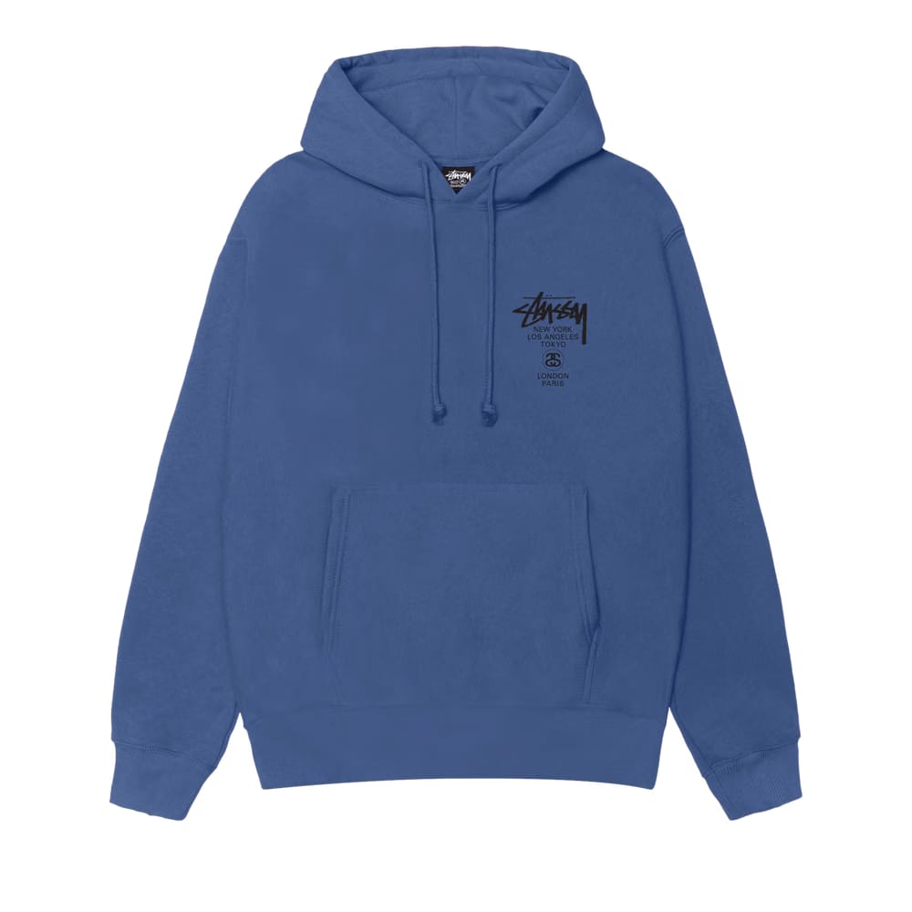 Stussy World Tour Hoodie Blue