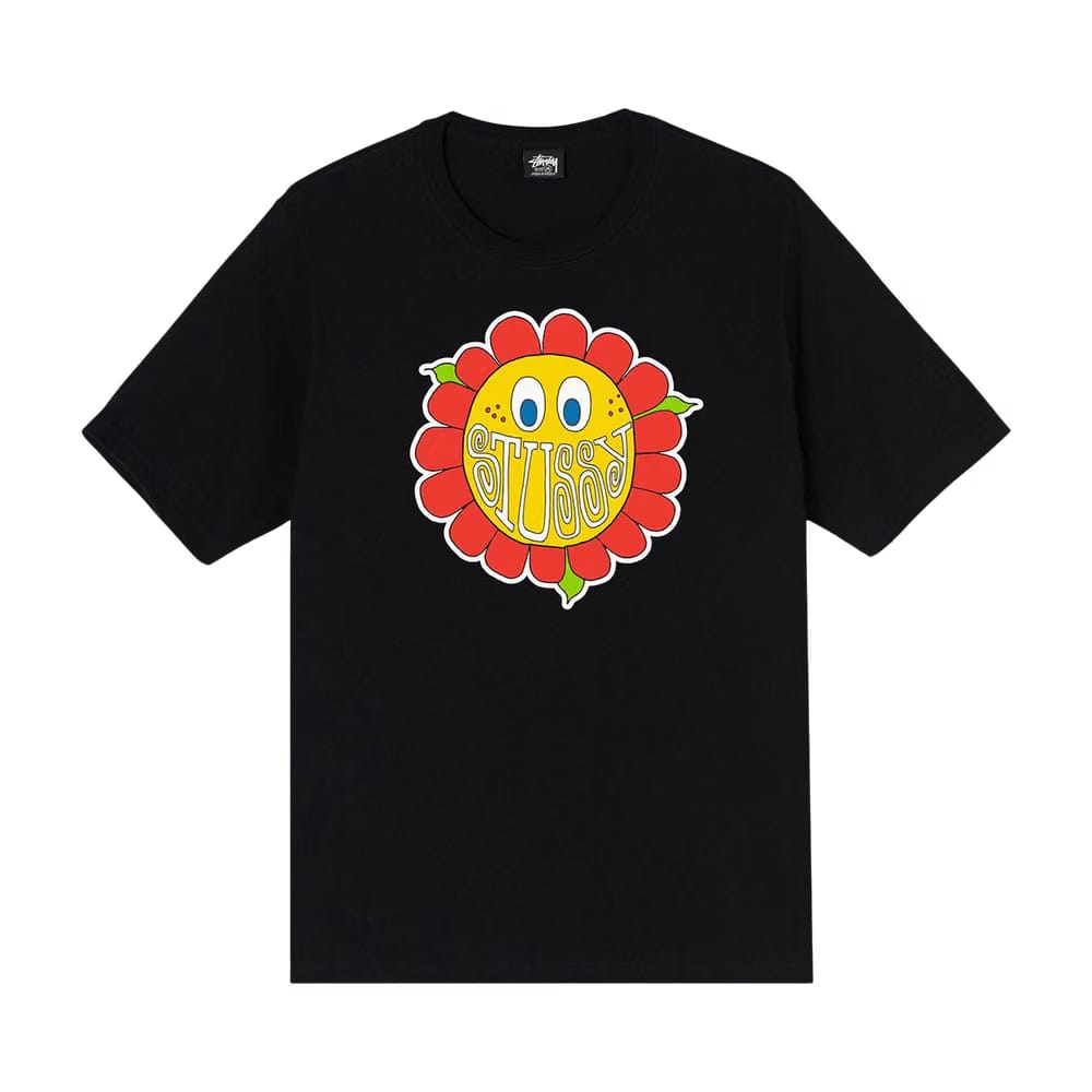 Stussy Happy Flower T-Shirt Black