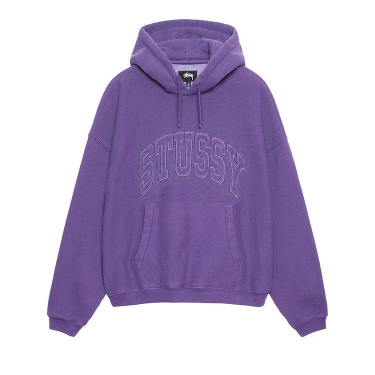 Stussy Embroidered Relaxed Hoodie Purple
