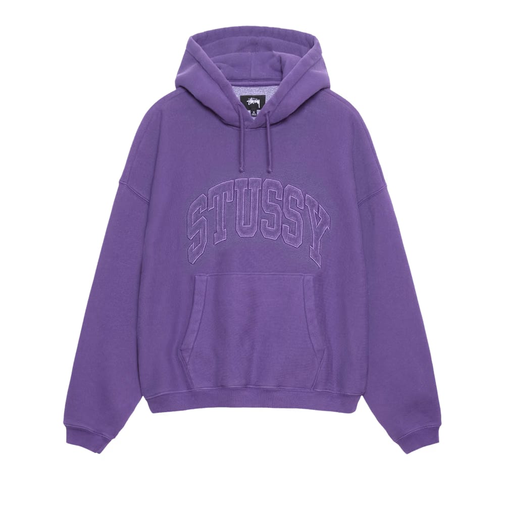 Stussy Embroidered Relaxed Hoodie Purple