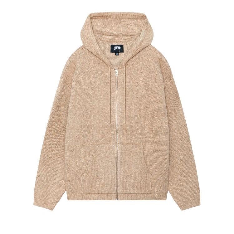 Stussy Hooded Zip Sweater Camel