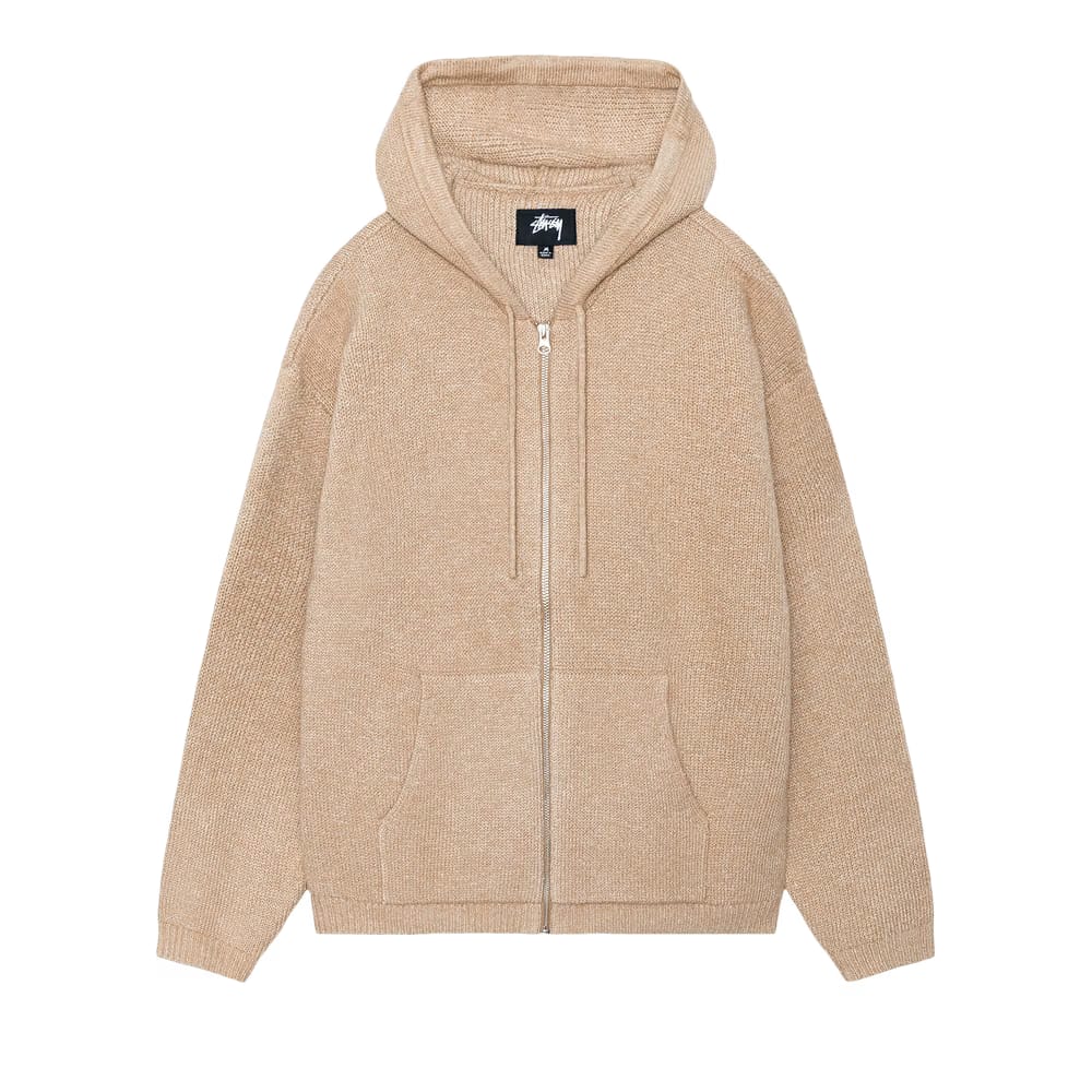 Stussy Hooded Zip Sweater Camel