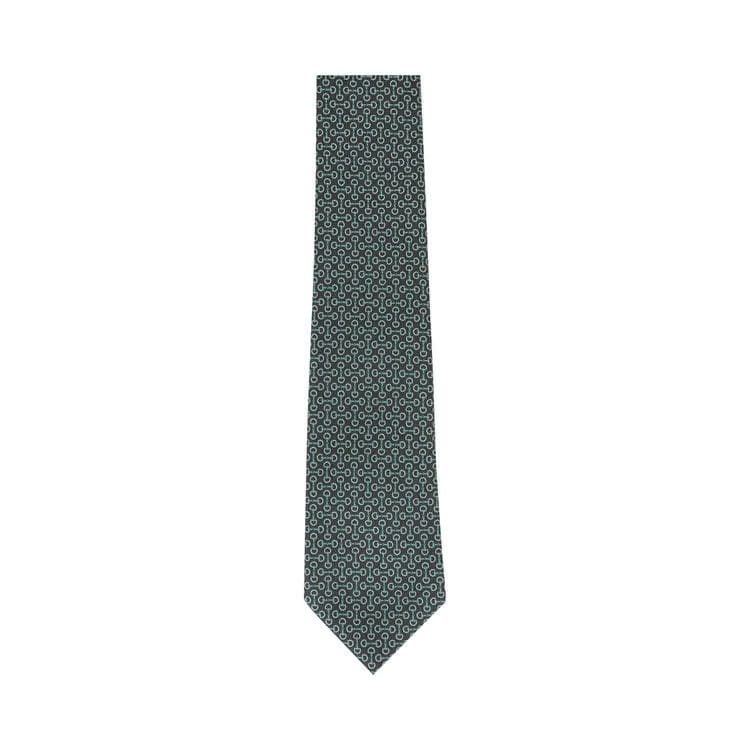 Gucci Horsebit Silk Jacquard Tie Graphite Blue