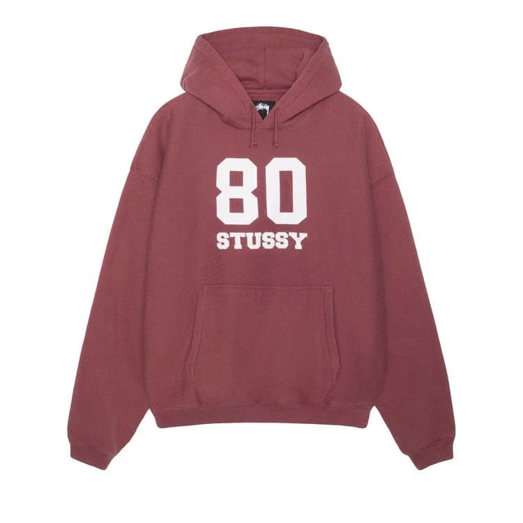 Stussy 80 Relaxed Hoodie Maroon