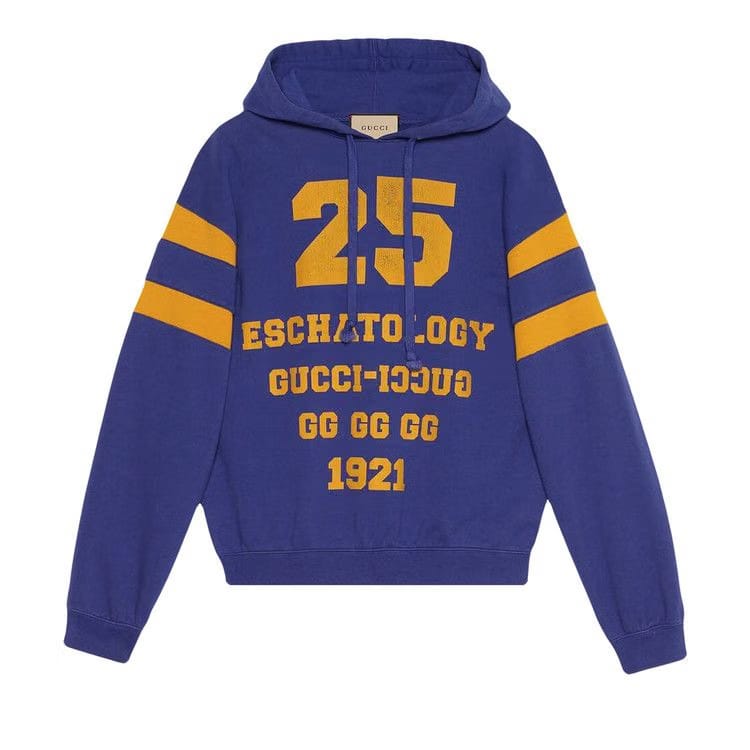 Gucci Sweatshirt With 25 Gucci Eschatology And Blind For Love 1921 Print Blue