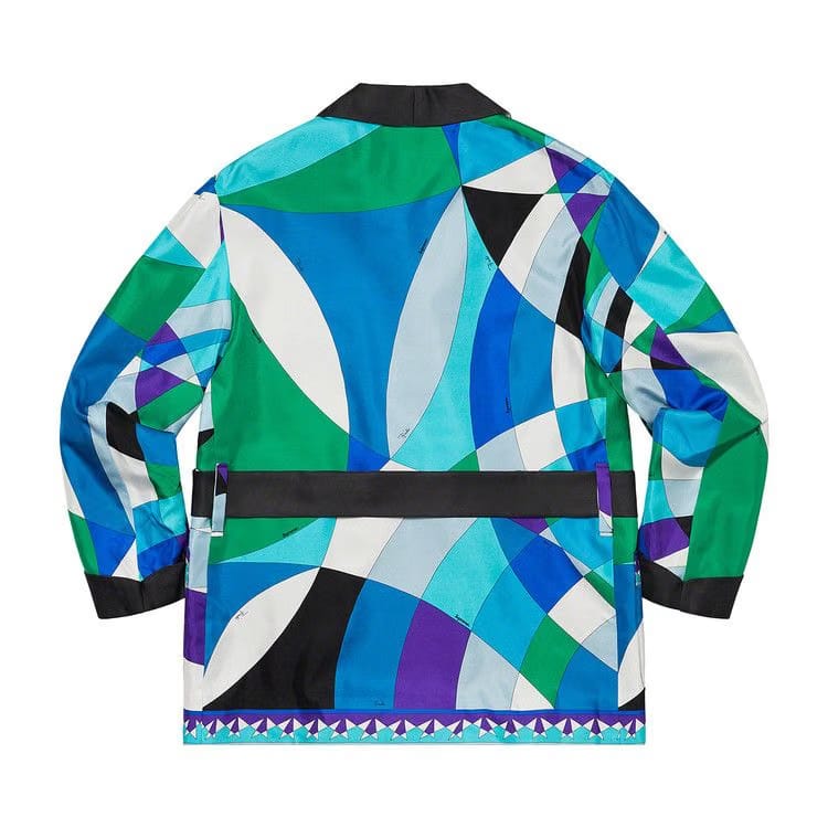 Supreme x Emilio Pucci Silk Smoking Jacket Blue