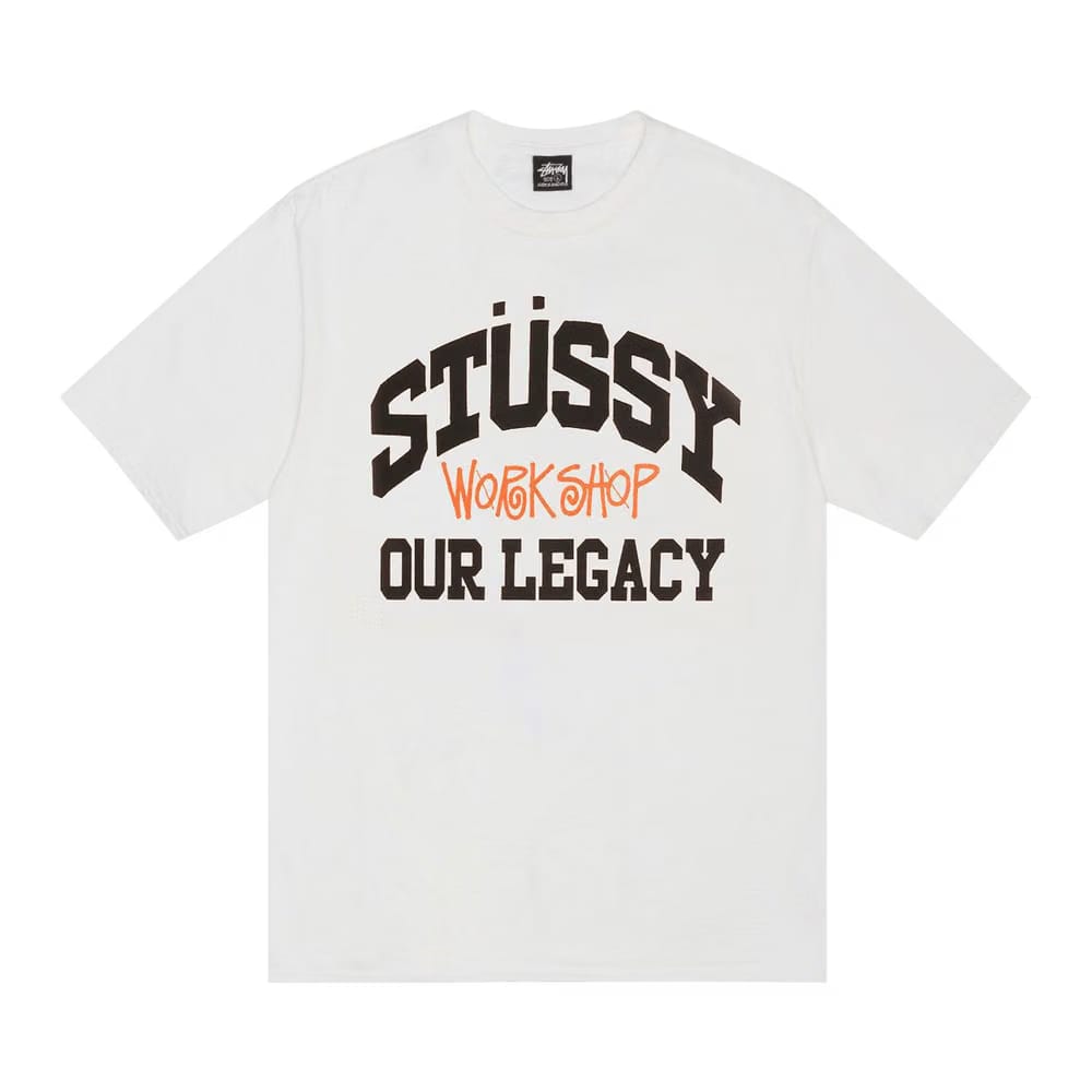 Stussy x Our Legacy Work Shop Collegiate T-Shirt Natural