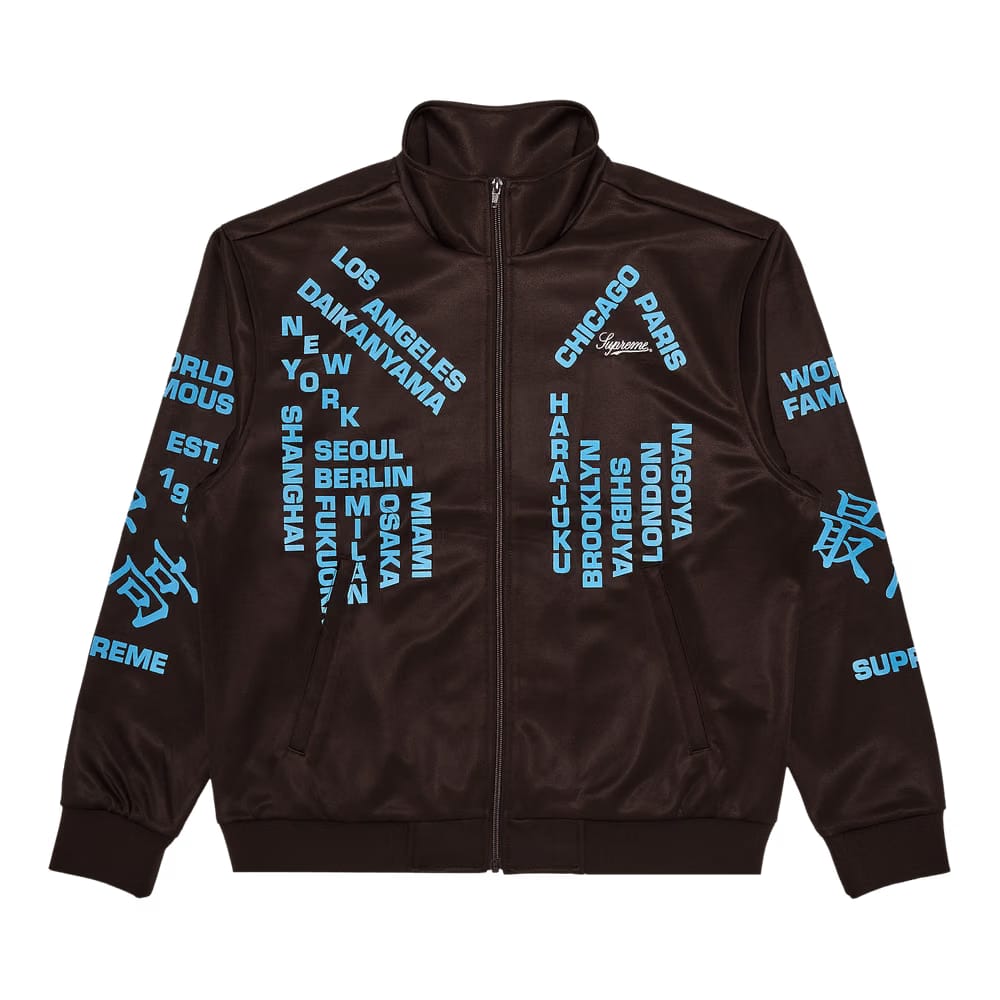 Supreme Worldwide Tricot Track Jacket Brown