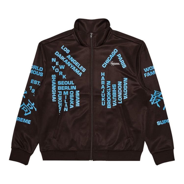 Supreme Worldwide Tricot Track Jacket Brown