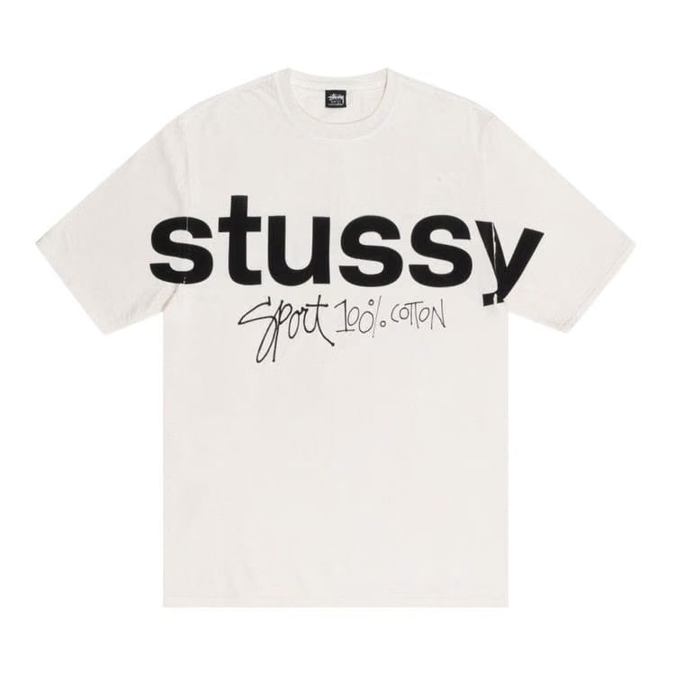 Stussy Sport 100% Pigment Dyed T-Shirt Natural