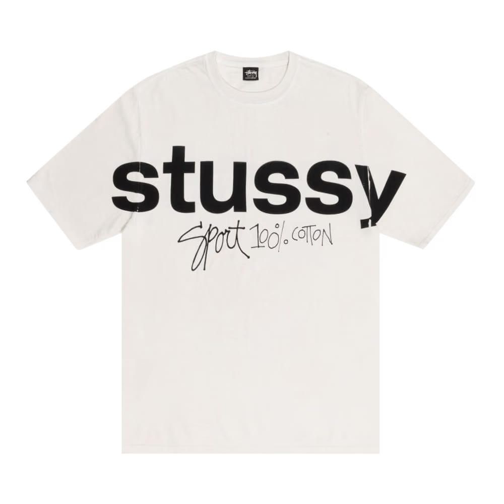 Stussy Sport 100% Pigment Dyed T-Shirt Natural