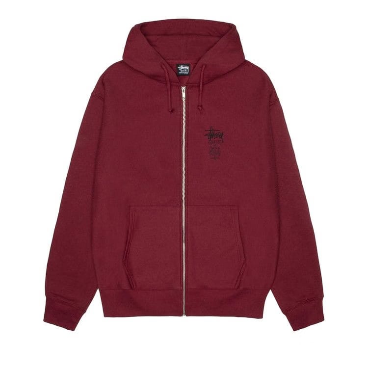 Stussy Swim Out Zip Hoodie Wine