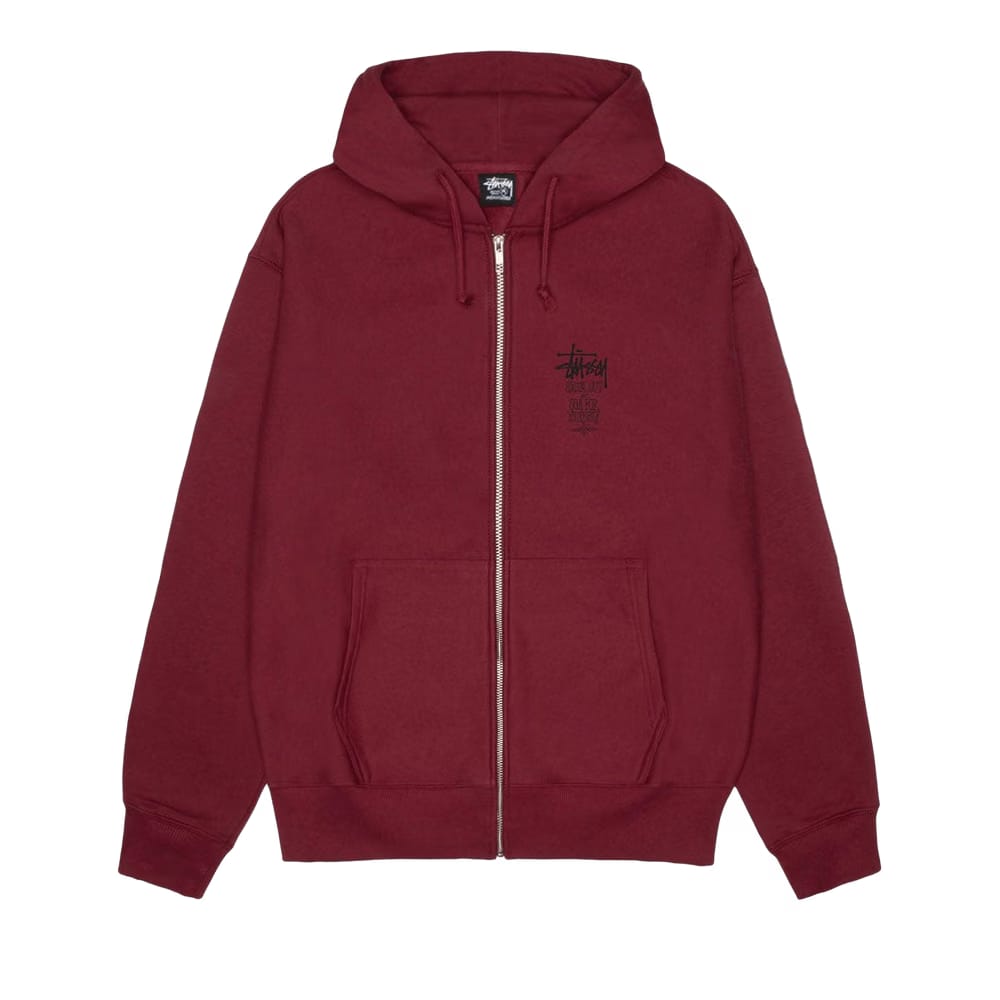Stussy Swim Out Zip Hoodie Wine