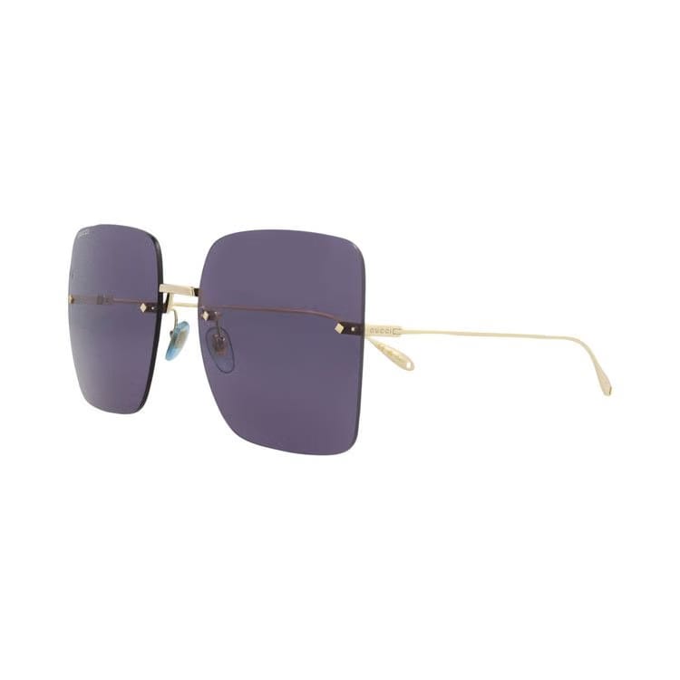 Gucci Square Frame Metal Sunglasses Gold/Blue