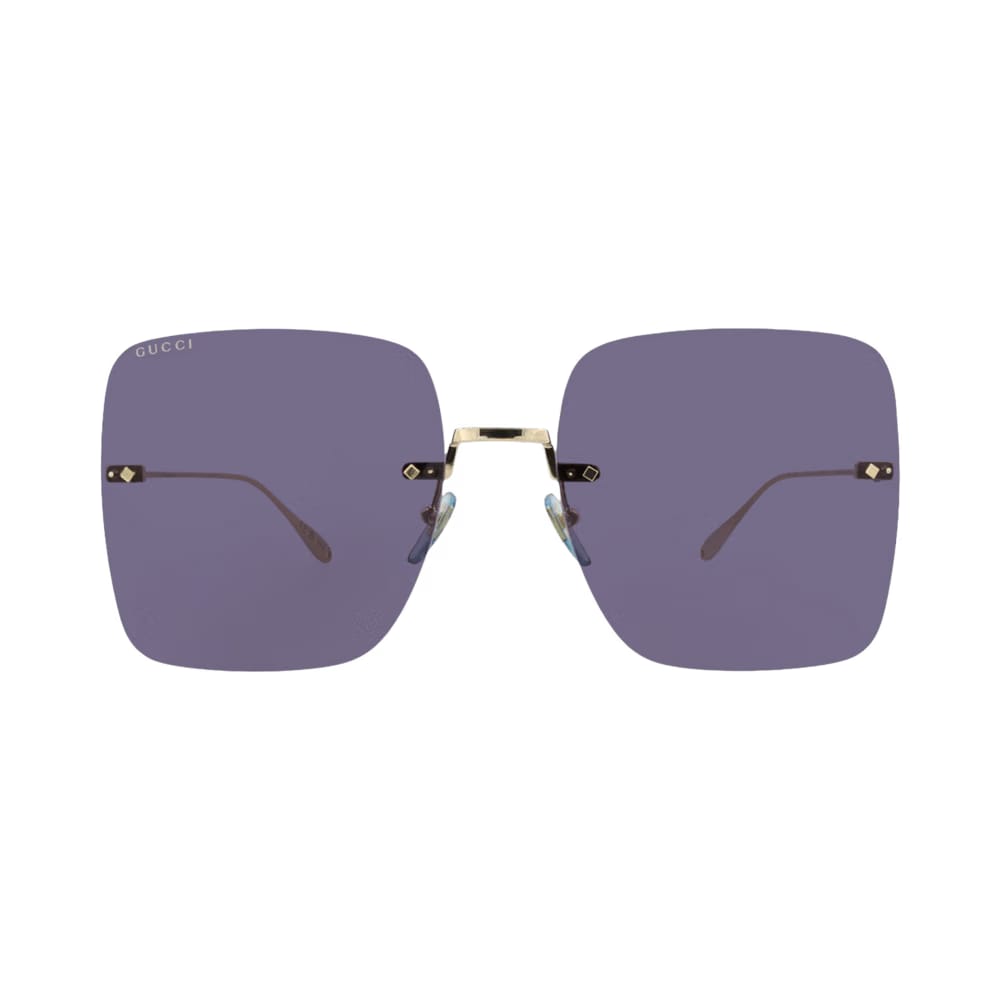 Gucci Square Frame Metal Sunglasses Gold/Blue
