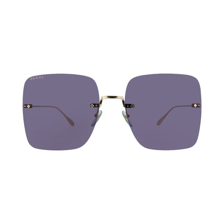 Gucci Square Frame Metal Sunglasses Gold/Blue