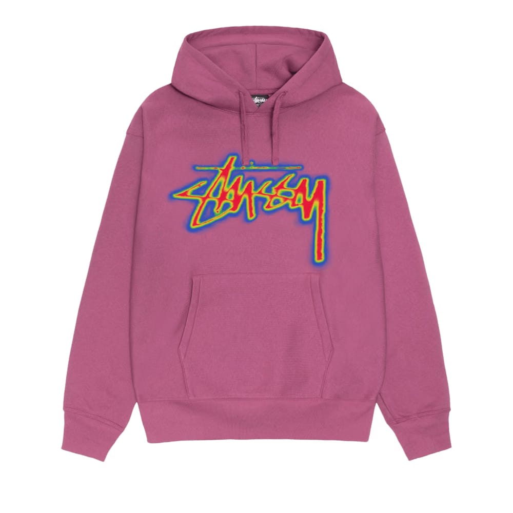 Stussy Thermal Stock Hoodie Berry