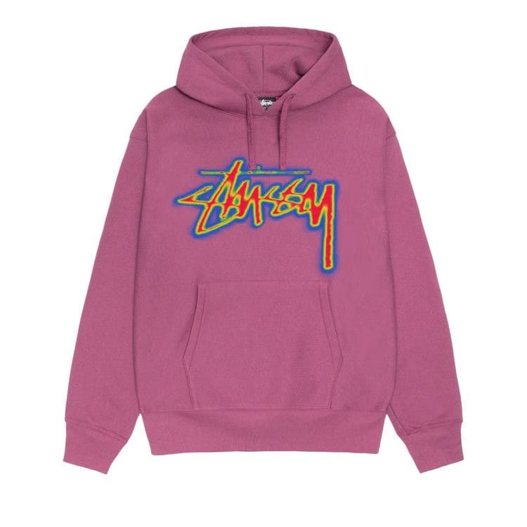 Stussy Thermal Stock Hoodie Berry