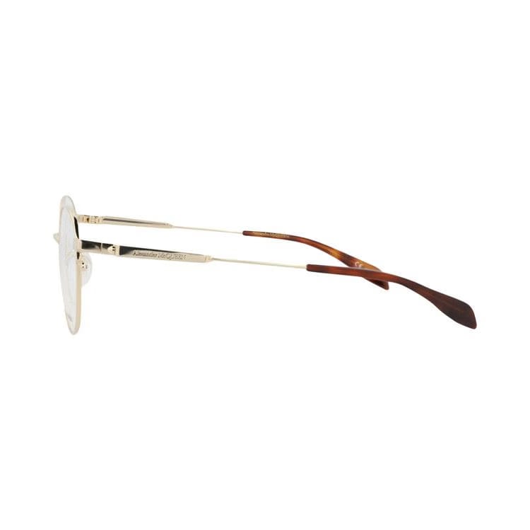 Alexander McQueen Round-Frame Metal Optical Frames Gold Transparent