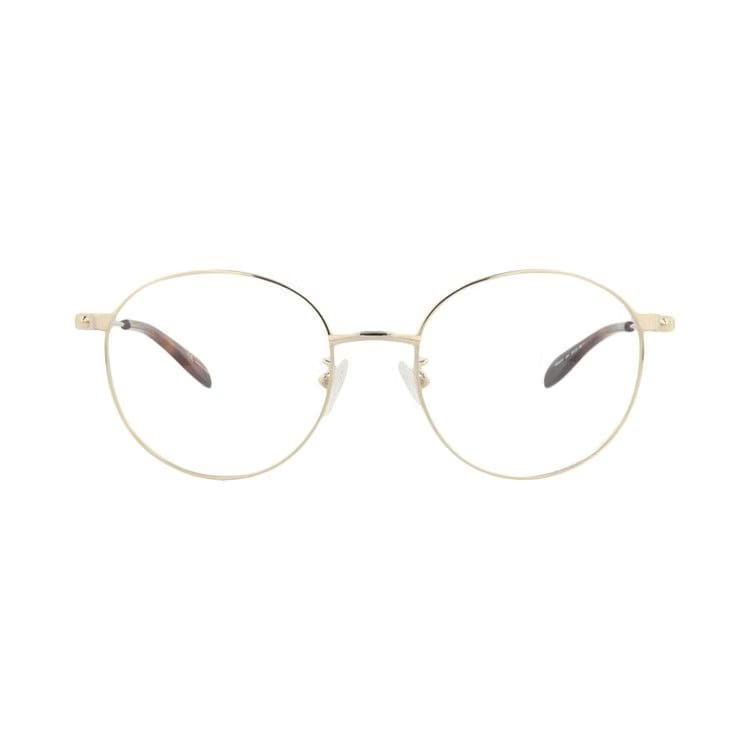 Alexander McQueen Round-Frame Metal Optical Frames Gold Transparent