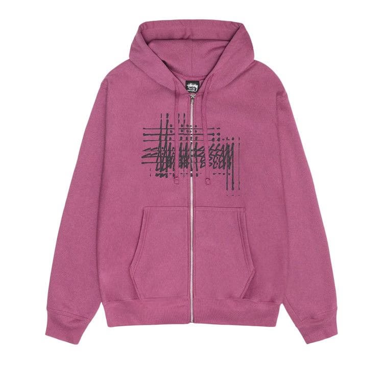 Stussy Refracted Zip Hoodie Berry