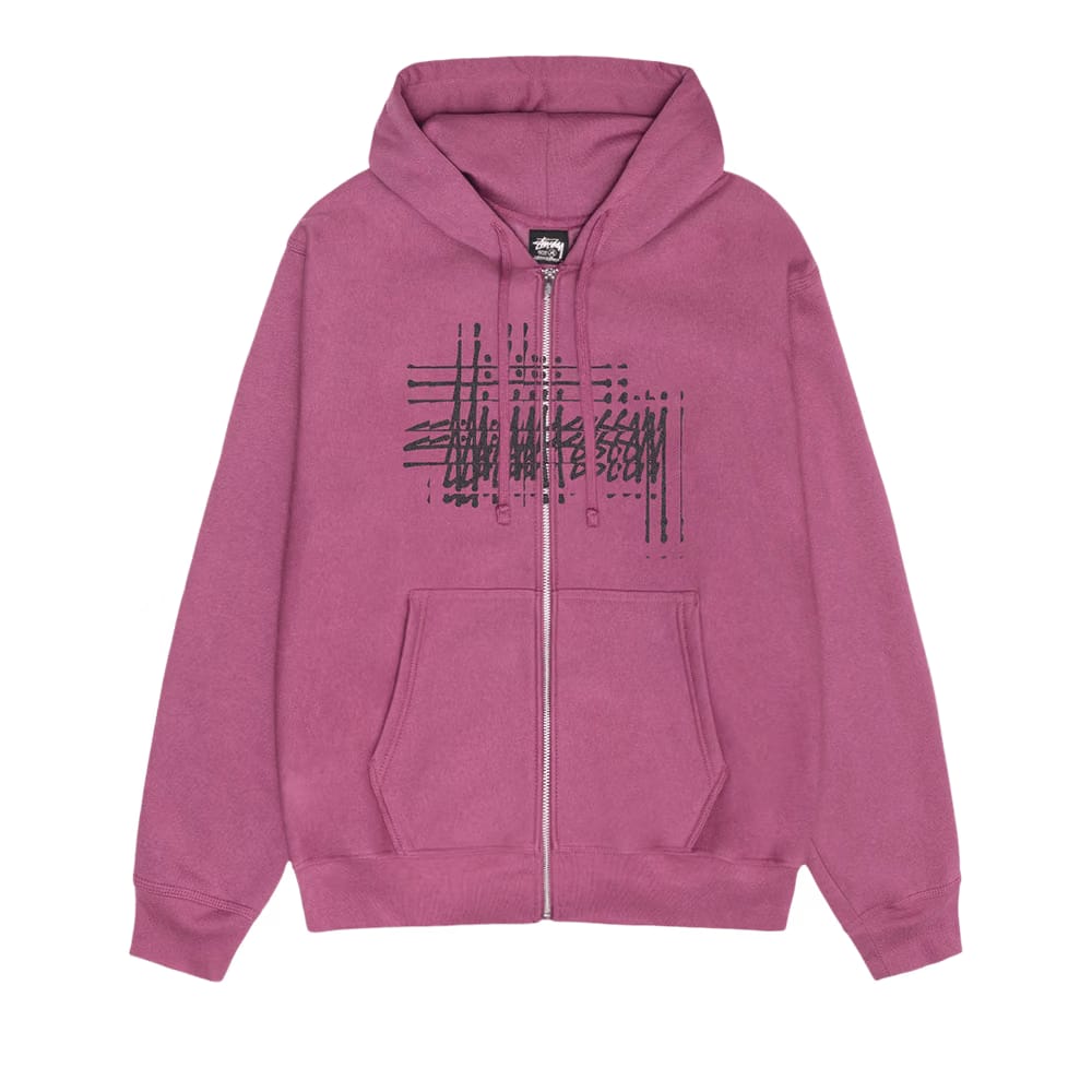 Stussy Refracted Zip Hoodie Berry