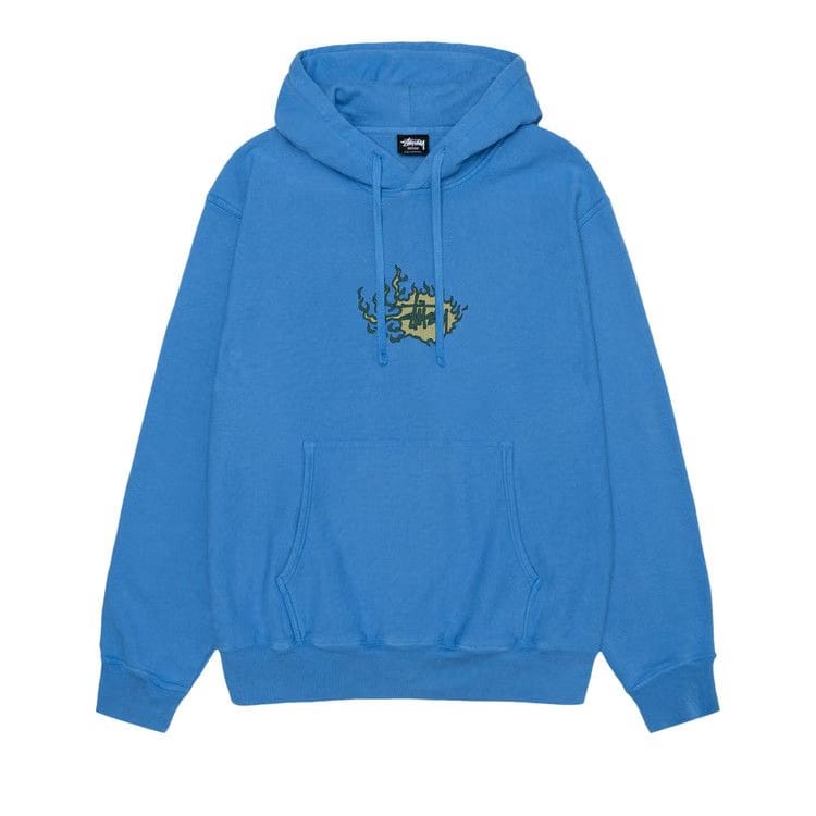 Stussy Pigment Dyed Mosaic Dragon Hoodie Blue