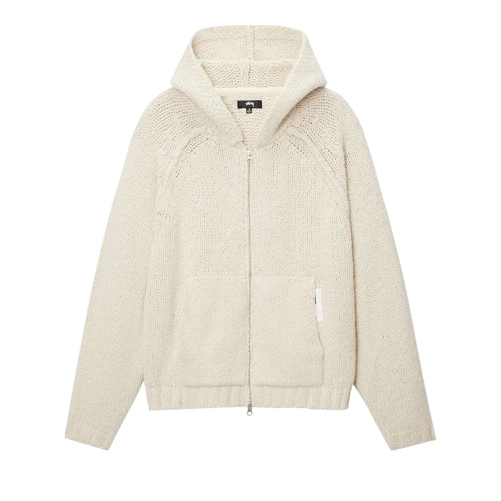 Stussy Chunky Knit Zip Hoodie Ivory