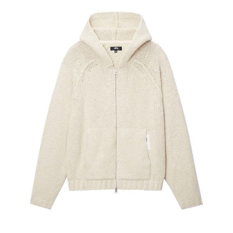 Stussy Chunky Knit Zip Hoodie Ivory