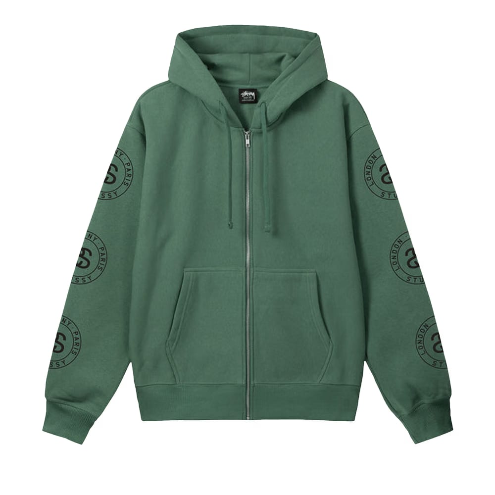 Stussy Seal Zip Hoodie Green