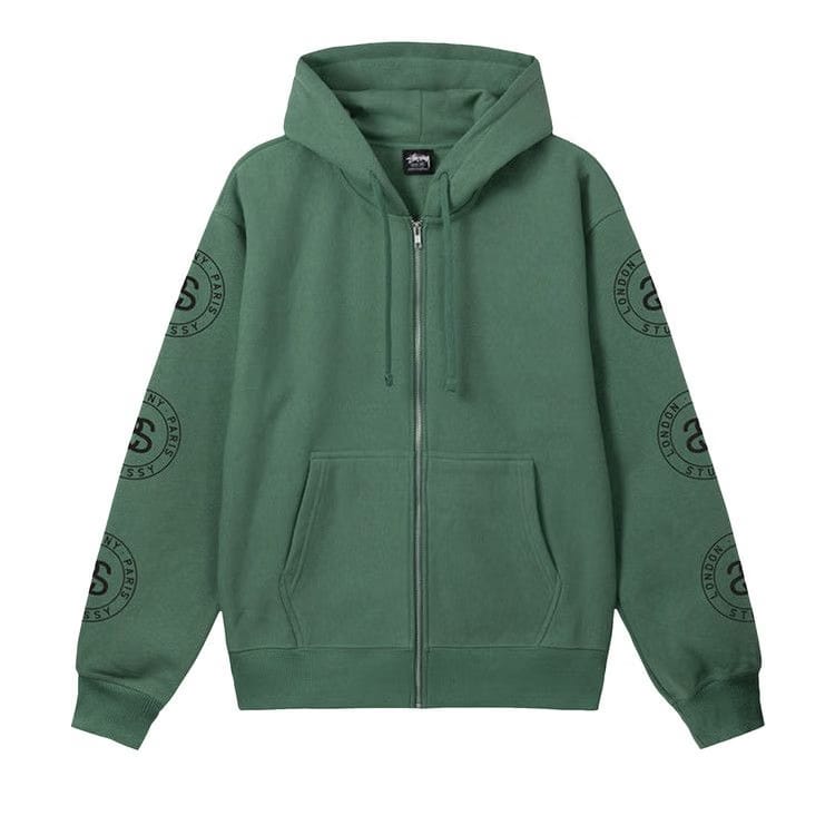 Stussy Seal Zip Hoodie Green