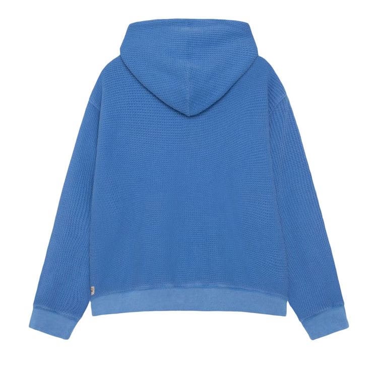 Stussy Double Layer Waffle Zip Hoodie Blue